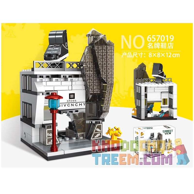 PanlosBrick 657019 Panlos Brick 657019 non  CỬA HÀNG GIÀY HIỆU NỔI TIẾNG bộ đồ chơi xếp lắp ráp ghép mô hình Mini Modular STREETSCAPE SHOE SHOP Đường Phố Thu Nhỏ 130 khối