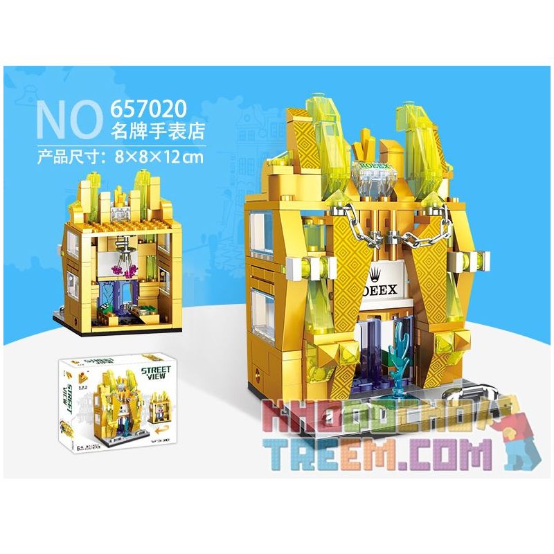 PanlosBrick 657020 Panlos Brick 657020 non  CỬA HÀNG ĐỒNG HỒ THIẾT KẾ bộ đồ chơi xếp lắp ráp ghép mô hình Mini Modular STREETSCAPE WATCH SHOP Đường Phố Thu Nhỏ 163 khối