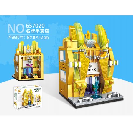 PanlosBrick 657020 Panlos Brick 657020 non  CỬA HÀNG ĐỒNG HỒ THIẾT KẾ bộ đồ chơi xếp lắp ráp ghép mô hình Mini Modular STREETSCAPE WATCH SHOP Đường Phố Thu Nhỏ 163 khối