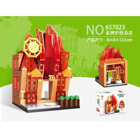 PanlosBrick 657023 Panlos Brick 657023 non  CỬA HÀNG CHĂM SÓC DA THƯƠNG HIỆU NỔI TIẾNG bộ đồ chơi xếp lắp ráp ghép mô hình Mini Modular STREETSCAPE SKINCARE SHOP Đường Phố Thu Nhỏ 143 khối
