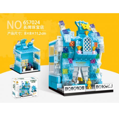 PanlosBrick 657024 Panlos Brick 657024 non  CỬA HÀNG TRANG SỨC THIẾT KẾ bộ đồ chơi xếp lắp ráp ghép mô hình Mini Modular STREETSCAPE JEWELRY SHOP Đường Phố Thu Nhỏ 161 khối