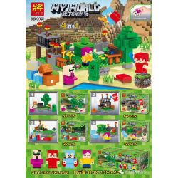 LELE 33169 non  MY ERASER CẢNH 4 bộ đồ chơi xếp lắp ráp ghép mô hình Minecraft MY WORLD Game Xây Dựng 259 khối
