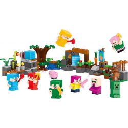 LELE 33168 non  MY ERASER CẢNH 4 bộ đồ chơi xếp lắp ráp ghép mô hình Minecraft MY WORLD Game Xây Dựng