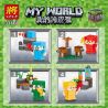 LELE 33168 non  MY ERASER CẢNH 4 bộ đồ chơi xếp lắp ráp ghép mô hình Minecraft MY WORLD Game Xây Dựng