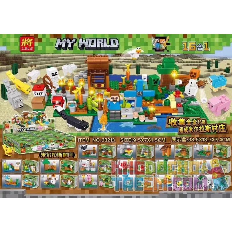 LELE 33213 non  MILRAS VILLAGE 16 KIỂU TRONG bộ đồ chơi xếp lắp ráp ghép mô hình Minecraft MY WORLD Game Xây Dựng