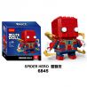 JISI 6845 non  NGƯỜI NHỆN bộ đồ chơi xếp lắp ráp ghép mô hình Brickheadz SPIDER HERO Nhân Vật Đầu To 82 khối