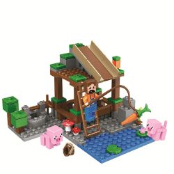 Bela 10948 Lari 10948 non  CẢNH NHỎ bộ đồ chơi xếp lắp ráp ghép mô hình Minecraft MY WORLD Game Xây Dựng 126 khối