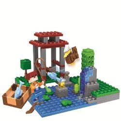 Bela 10950 Lari 10950 non  CÂU CÁ CẢNH NHỎ bộ đồ chơi xếp lắp ráp ghép mô hình Minecraft MY WORLD Game Xây Dựng 123 khối