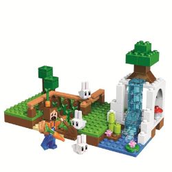 Bela 10952 Lari 10952 non  THỎ CẢNH NHỎ bộ đồ chơi xếp lắp ráp ghép mô hình Minecraft MY WORLD Game Xây Dựng 124 khối