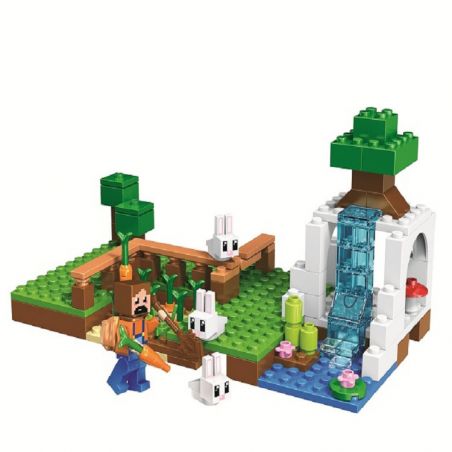 Bela 10952 Lari 10952 non  THỎ CẢNH NHỎ bộ đồ chơi xếp lắp ráp ghép mô hình Minecraft MY WORLD Game Xây Dựng 124 khối