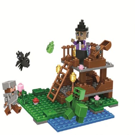 Bela 10954 Lari 10954 non  CẢNH NHỎ bộ đồ chơi xếp lắp ráp ghép mô hình Minecraft MY WORLD Game Xây Dựng 133 khối