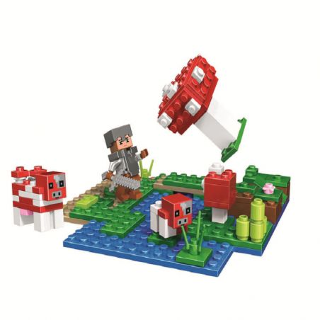 Bela 10955 Lari 10955 non  CẢNH NHỎ bộ đồ chơi xếp lắp ráp ghép mô hình Minecraft MY WORLD Game Xây Dựng 119 khối