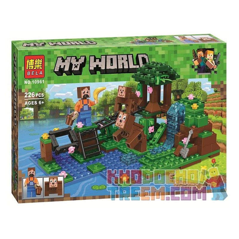 Bela 10961 Lari 10961 non  CẢNH NHỎ bộ đồ chơi xếp lắp ráp ghép mô hình Minecraft MY WORLD Game Xây Dựng 226 khối