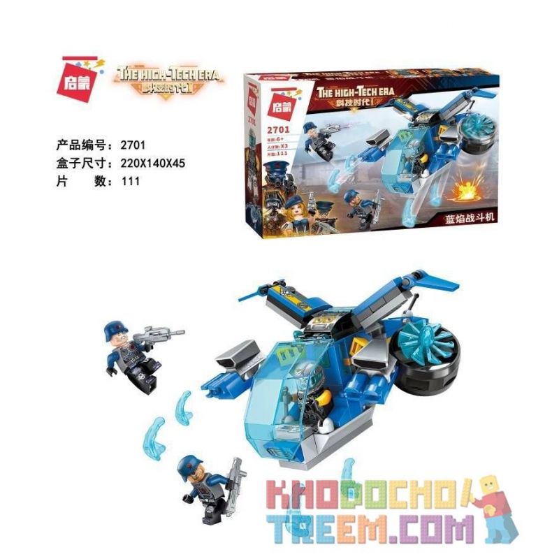 Enlighten 2701 Qman 2701 non  MÁY BAY CHIẾN ĐẤU NGỌN LỬA XANH bộ đồ chơi xếp lắp ráp ghép mô hình The High-Tech Era Kỷ Nguyên Công Nghệ Cao 111 khối