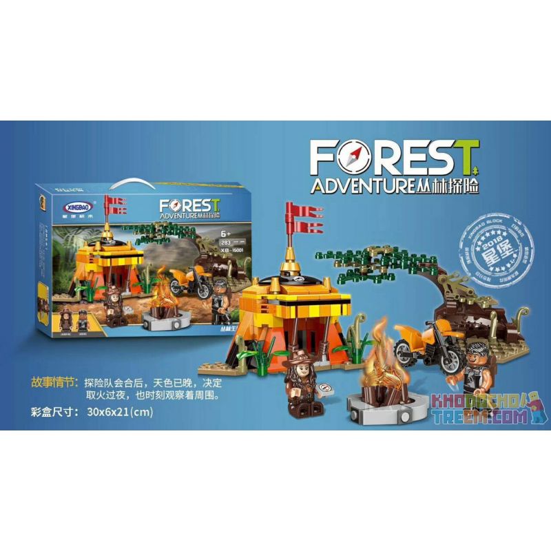 XINGBAO XB-15001 15001 XB15001 non  SINH TỒN TRONG RỪNG bộ đồ chơi xếp lắp ráp ghép mô hình Forest Adventure Thám Hiểm Rừng Già 283 khối
