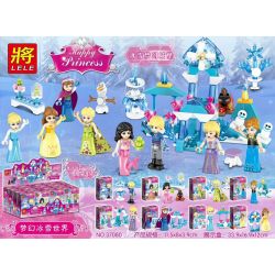 LELE 37080 non  FANTASY ICE VÀ SNOW WORLD CASTLE MINIFIGURE 8 bộ đồ chơi xếp lắp ráp ghép mô hình  HAPPY PRINCESS Các Bạn Gái