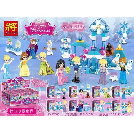 LELE 37080 non  FANTASY ICE VÀ SNOW WORLD CASTLE MINIFIGURE 8 bộ đồ chơi xếp lắp ráp ghép mô hình  HAPPY PRINCESS Các Bạn Gái
