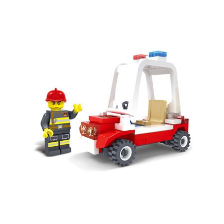 Kazi KY98202 98202 non  XE CẢNH SÁT PHÒNG CHÁY CHỮA bộ đồ chơi xếp lắp ráp ghép mô hình Fire Rescure FIRE ENGINE Cứu Hỏa 62 khối