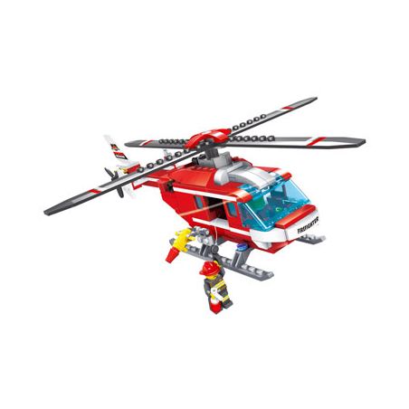 Kazi KY98210 98210 non  TRỰC THĂNG CỨU HỘ HỎA bộ đồ chơi xếp lắp ráp ghép mô hình Fire Rescure FIRE ENGINE Cứu Hỏa 226 khối