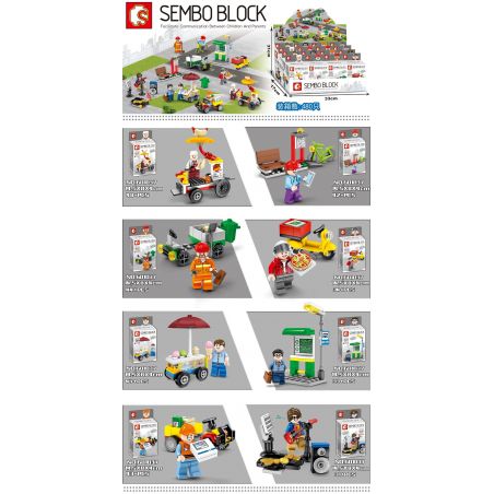 SHENG YUAN SY 601037 non  8 CẢNH NHỎ CỦA NHÂN VẬT ĐƯỜNG PHỐ bộ đồ chơi xếp lắp ráp ghép mô hình City Thành Phố 322 khối