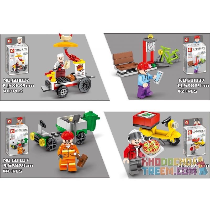 SHENG YUAN SY 601037 non  8 CẢNH NHỎ CỦA NHÂN VẬT ĐƯỜNG PHỐ bộ đồ chơi xếp lắp ráp ghép mô hình City Thành Phố 322 khối