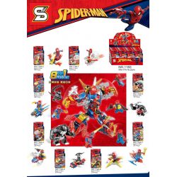 SHENG YUAN SY 1183 non  SPIDERMAN MINIFIGURE 8 SỰ KẾT HỢP MECH bộ đồ chơi xếp lắp ráp ghép mô hình Super Heroes Siêu Nhân Anh Hùng 274 khối