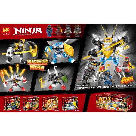 LELE 31156 non  4 BỘ ĐỒ NINJA bộ đồ chơi xếp lắp ráp ghép mô hình The  Ninjago Movie NINJA MASTERS OF SPINJITZU Ninja Lốc Xoáy 283 khối