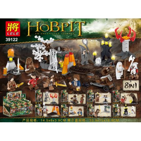 LELE 39122 non  LORD OF THE RINGS HOBBIT MINIFIGURE 8 MÔ HÌNH GANDALF DWARF GOLDEN SPLIT FRODO ELROND WHITE PALM ORC PIPIN ARAGORN ROBE bộ đồ chơi xếp lắp ráp ghép mô hình The Lord Of The Rings THE HOBPIT Chúa Nhẫn