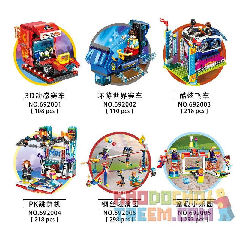 PanlosBrick 692001 Panlos Brick 692001 non  ĐUA XE ĐỘNG 3D bộ đồ chơi xếp lắp ráp ghép mô hình Paradise Thiên Đường 108 khối