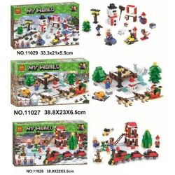 Bela 11027 11028 11029 Lari 11027 11028 11029 non  3 CẢNH GIÁNG SINH MÙA ĐÔNG bộ đồ chơi xếp lắp ráp ghép mô hình Minecraft MY WORLD Game Xây Dựng