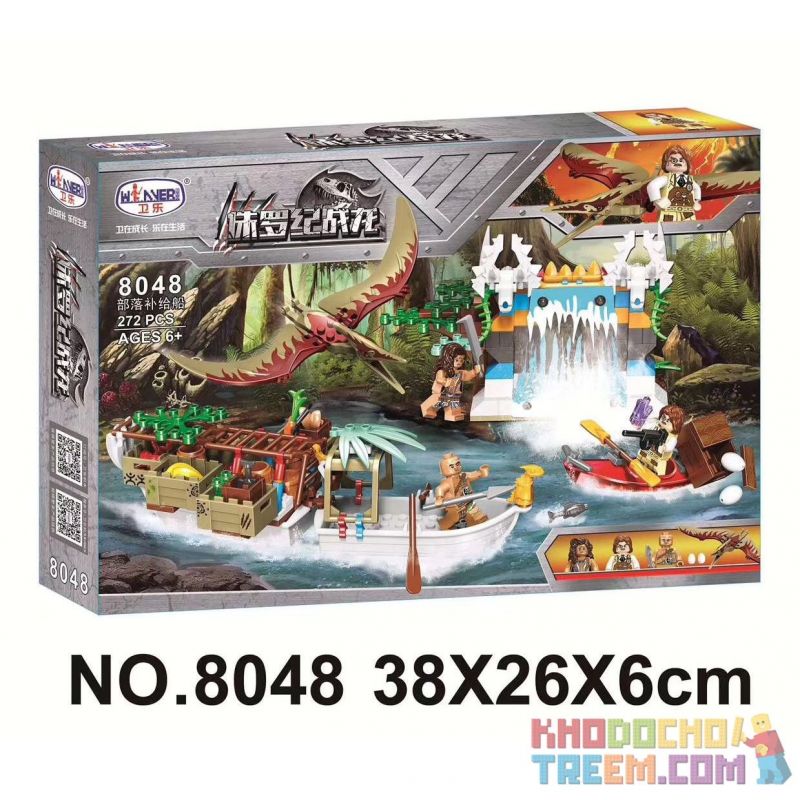 Winner 8048 non  HORDE CUNG CẤP TÀU bộ đồ chơi xếp lắp ráp ghép mô hình Jurassic World DINOSAUR TRIBE SUPPLY SHIP Thế Giới Khủng Long 272 khối