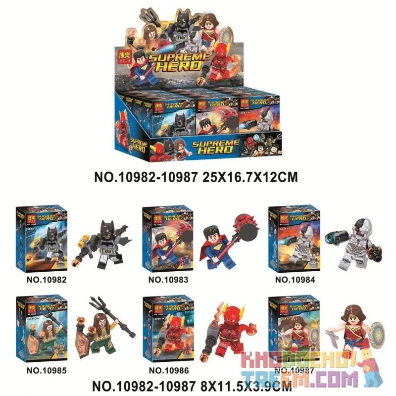 Bela 10982 10983 10984 10985 10986 10987 Lari 10982 10983 10984 10985 10986 10987 non  ALLICE ALLIANCE 60. bộ đồ chơi xếp lắp ráp ghép mô hình Super Heroes SUPREME HERO Siêu Nhân Anh Hùng