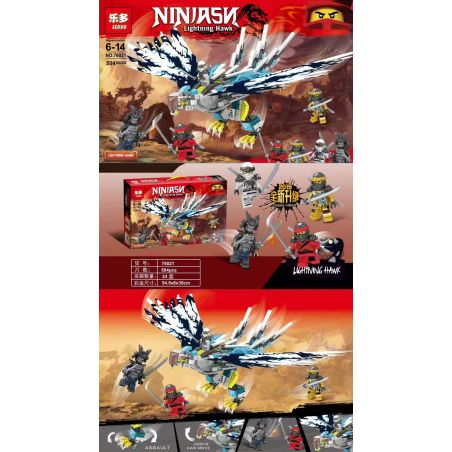 LEDUO 76021 non  ĐẠI BÀNG TIA CHỚP NINJA bộ đồ chơi xếp lắp ráp ghép mô hình The  Ninjago Movie NINJASN LIGHTING HAWK Ninja Lốc Xoáy 504 khối