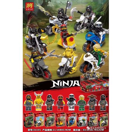 LELE 31155 non  PHANTOM NINJA CƯỠI XE MÁY 8 bộ đồ chơi xếp lắp ráp ghép mô hình The  Ninjago Movie NINJA MASTERS OF SPINJITZU Ninja Lốc Xoáy