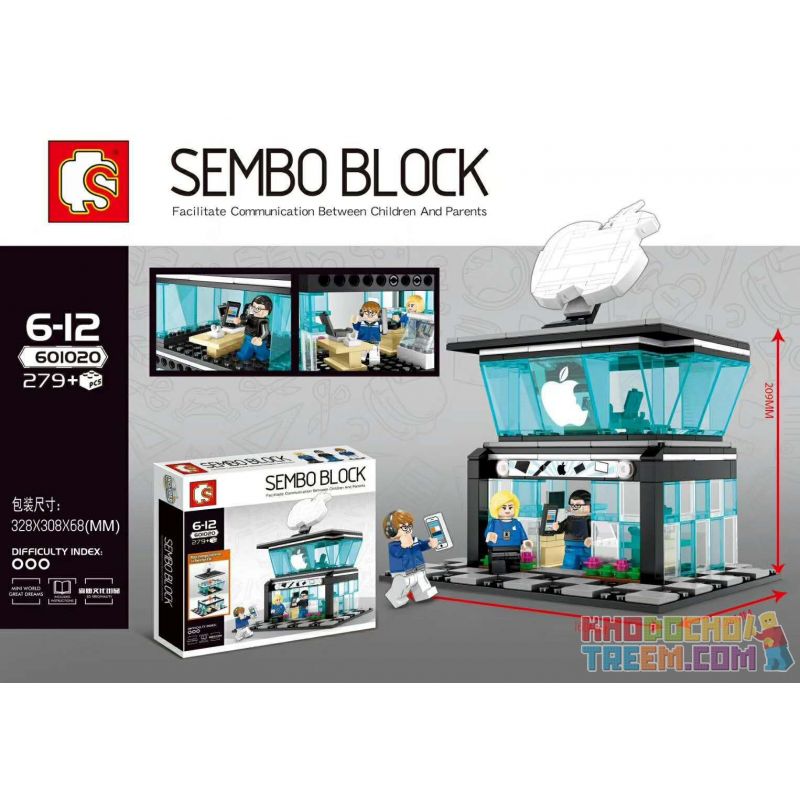SHENG YUAN SY 601020 non  CỬA HÀNG TÁO bộ đồ chơi xếp lắp ráp ghép mô hình Mini Modular SEMBO BLOCK APPLE Đường Phố Thu Nhỏ 279 khối