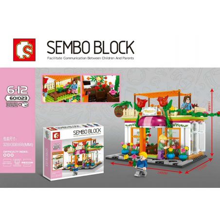 SHENG YUAN SY 601023 non  CỬA HÀNG HOA bộ đồ chơi xếp lắp ráp ghép mô hình Mini Modular SEMBO BLOCK FLORIST Đường Phố Thu Nhỏ 322 khối