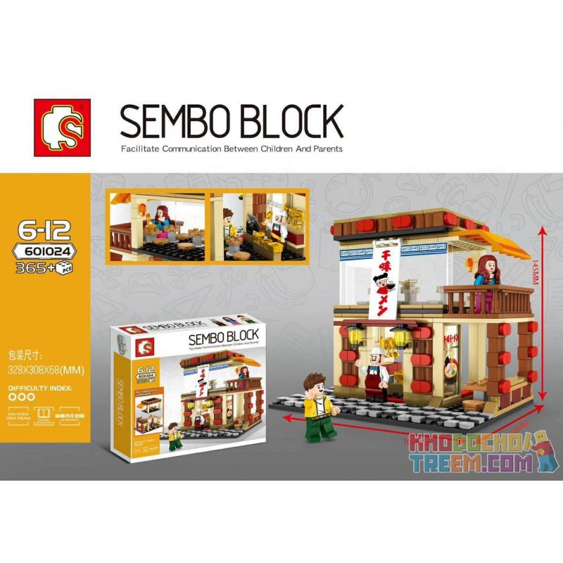 SHENG YUAN SY 601024 non  AJISEN RAMEN. bộ đồ chơi xếp lắp ráp ghép mô hình Mini Modular SEMBO BLOCK Đường Phố Thu Nhỏ 365 khối