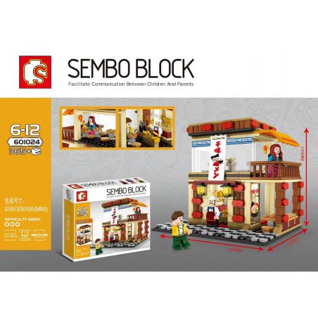 SHENG YUAN SY 601024 non  AJISEN RAMEN. bộ đồ chơi xếp lắp ráp ghép mô hình Mini Modular SEMBO BLOCK Đường Phố Thu Nhỏ 365 khối