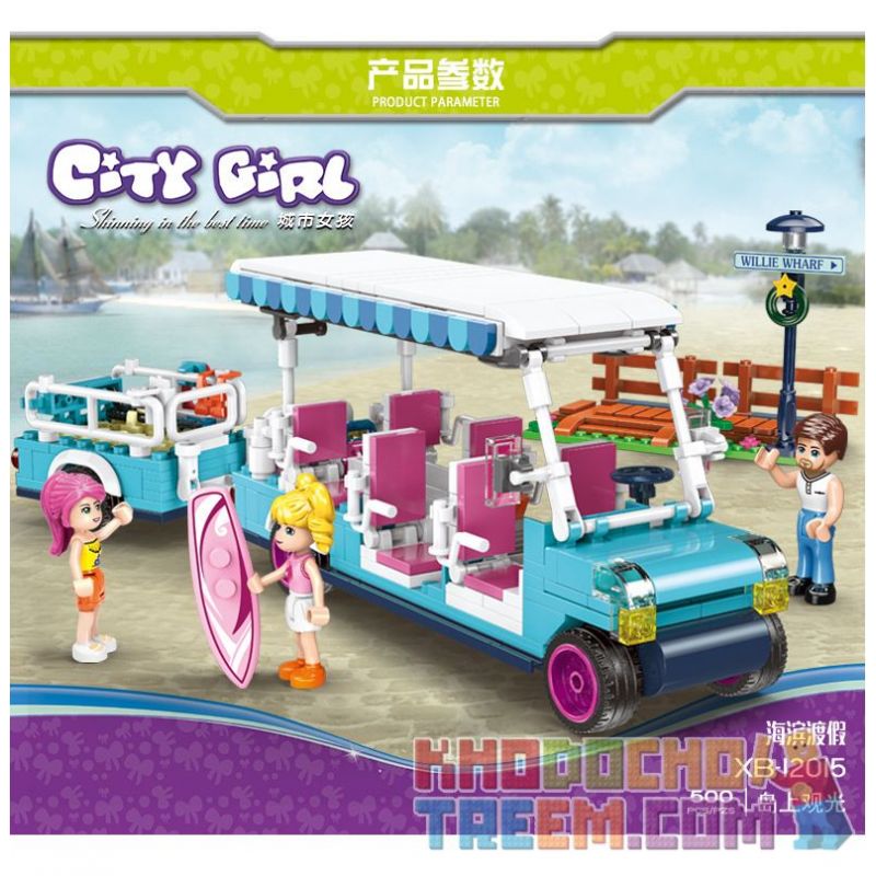 XINGBAO XB-12015 12015 XB12015 non  XE BUÝT DU LỊCH ĐẢO bộ đồ chơi xếp lắp ráp ghép mô hình City Girl CITYGIRL ISLAND TOURISM Thành Phố Con Gái 295 khối