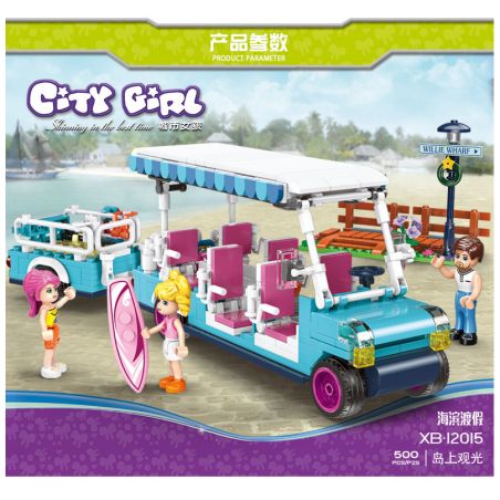 XINGBAO XB-12015 12015 XB12015 non  XE BUÝT DU LỊCH ĐẢO bộ đồ chơi xếp lắp ráp ghép mô hình City Girl CITYGIRL ISLAND TOURISM Thành Phố Con Gái 295 khối