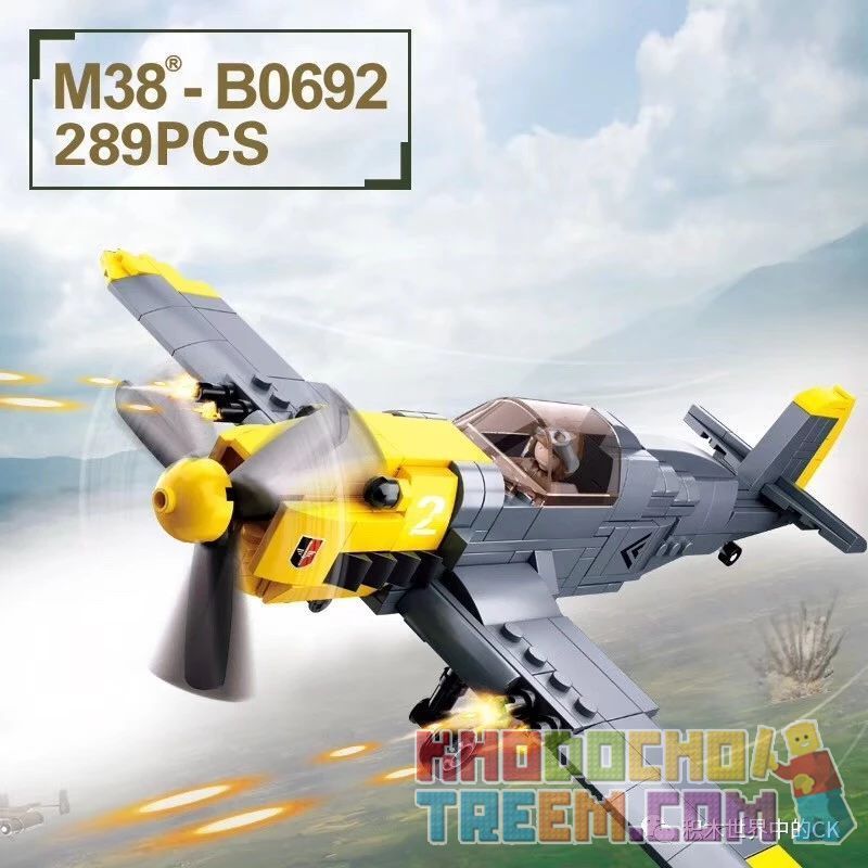 SLUBAN M38-B0692 B0692 0692 M38B0692 38-B0692 non  MÁY BAY CHIẾN ĐẤU BF 109 MESSERSCHMITT bộ đồ chơi xếp lắp ráp ghép mô hình World War Ii MESSERSCHIMITT BF 109 Chiến Tranh Thế Giới Thứ 2 289 khối
