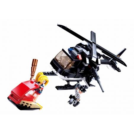 SLUBAN M38-B0651 B0651 0651 M38B0651 38-B0651 non  TRỰC THĂNG TẤN CÔNG CẢNH SÁT bộ đồ chơi xếp lắp ráp ghép mô hình Police ASSAULT HELICOPTER 221 khối