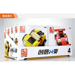 SLUBAN M38 non  XE THỂ THAO MUI TRẦN 4 MÀU VÀNG ĐỊA HÌNH XANH ĐẦU KÉO ĐUA F3 ĐỎ bộ đồ chơi xếp lắp ráp ghép mô hình Creator Sáng Tạo 196 khối