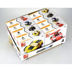 SLUBAN M38 non  XE THỂ THAO MUI TRẦN 4 MÀU VÀNG ĐỊA HÌNH XANH ĐẦU KÉO ĐUA F3 ĐỎ bộ đồ chơi xếp lắp ráp ghép mô hình Creator Sáng Tạo 196 khối