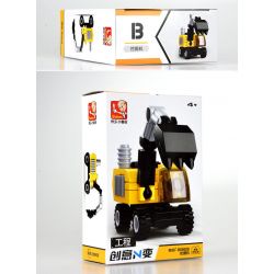 SLUBAN M38 non  4 LOẠI XE KỸ THUẬT MÁY ỦI XÚC CẨU TRỘN bộ đồ chơi xếp lắp ráp ghép mô hình Creator Sáng Tạo 161 khối