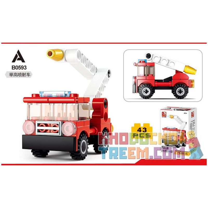 SLUBAN M38 non  4 LOẠI XE CỨU HỎA bộ đồ chơi xếp lắp ráp ghép mô hình Creator Sáng Tạo 138 khối