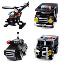 SLUBAN M38 non  CẢNH SÁT ĐẶC NHIỆM CHỐNG CHÁY NỔ 4 TRỰC THĂNG TUẦN TRA XE BỌC THÉP TẤN CÔNG bộ đồ chơi xếp lắp ráp ghép mô hình Creator Sáng Tạo 163 khối