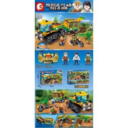 SEMBO 603029 non  XE NỬA BÁNH CỨU ĐỘNG VẬT HOANG DÃ bộ đồ chơi xếp lắp ráp ghép mô hình Rescue Team Đội Cứu Hộ 282 khối