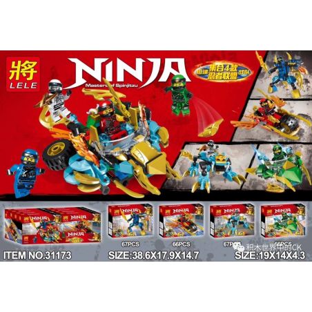 LELE 31173 non  LIÊN MINH XE ĐỘI NINJA 4 SỰ KẾT HỢP bộ đồ chơi xếp lắp ráp ghép mô hình The  Ninjago Movie NINJA MASTERS OF SPINJITZU Ninja Lốc Xoáy 266 khối