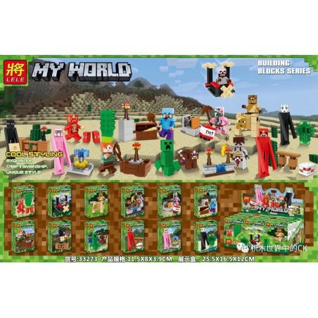 LELE 33273 non  12 ĐẠO CỤ MINIFIGURE bộ đồ chơi xếp lắp ráp ghép mô hình Minecraft MY WORLD Game Xây Dựng